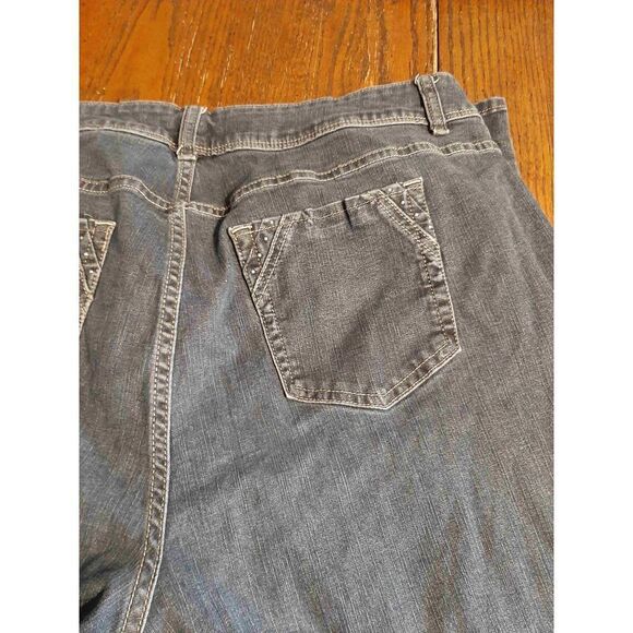 Size 20W Riders by Lee Mid Rise Boot Cut Denim Blue Jeans - Picture 4 of 5